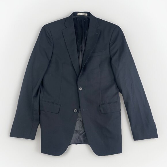 Joseph Abboud Blazer Mens 38L Black REDA Super 110s Wool 2 Button Jacket - Picture 1 of 16